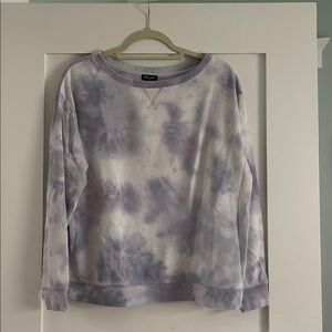 Splendid Lavender Waffle Knit Tie-Dye Top